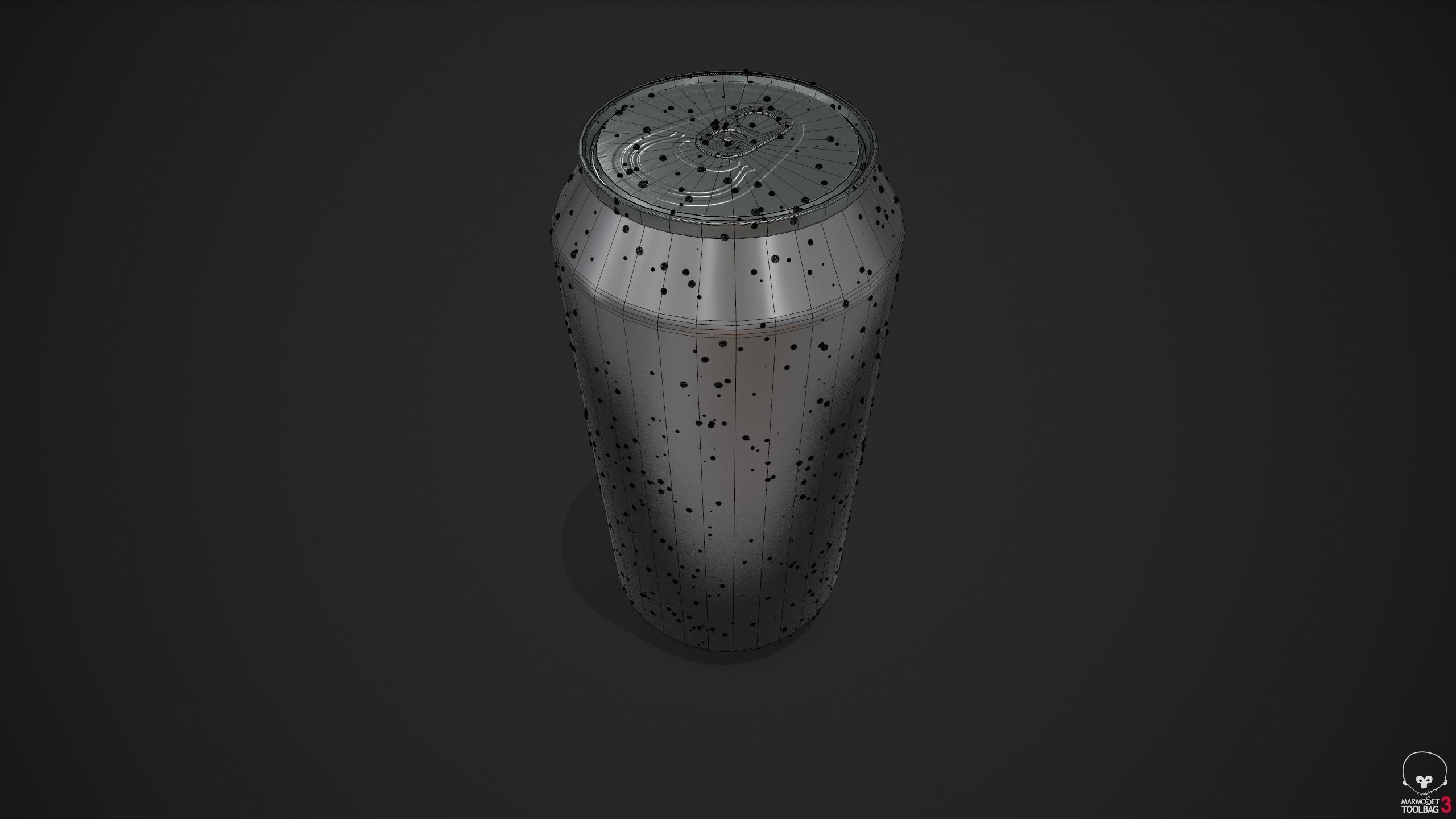 330ml Can with Water Droplets and 3 LODs Low-poly 3D model_32