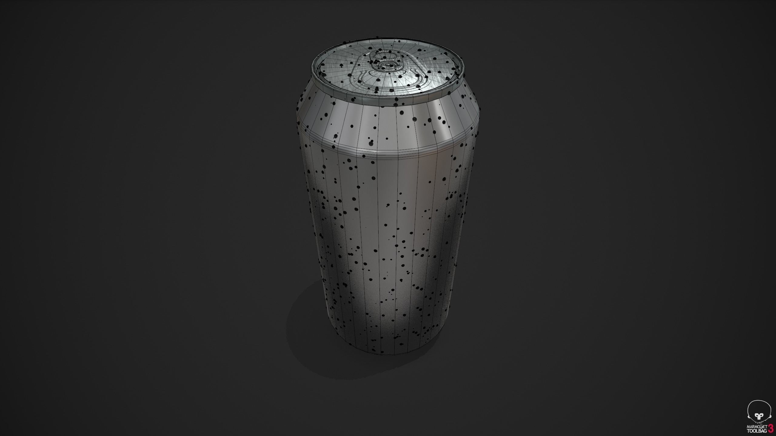 330ml Can with Water Droplets and 3 LODs Low-poly 3D model_33