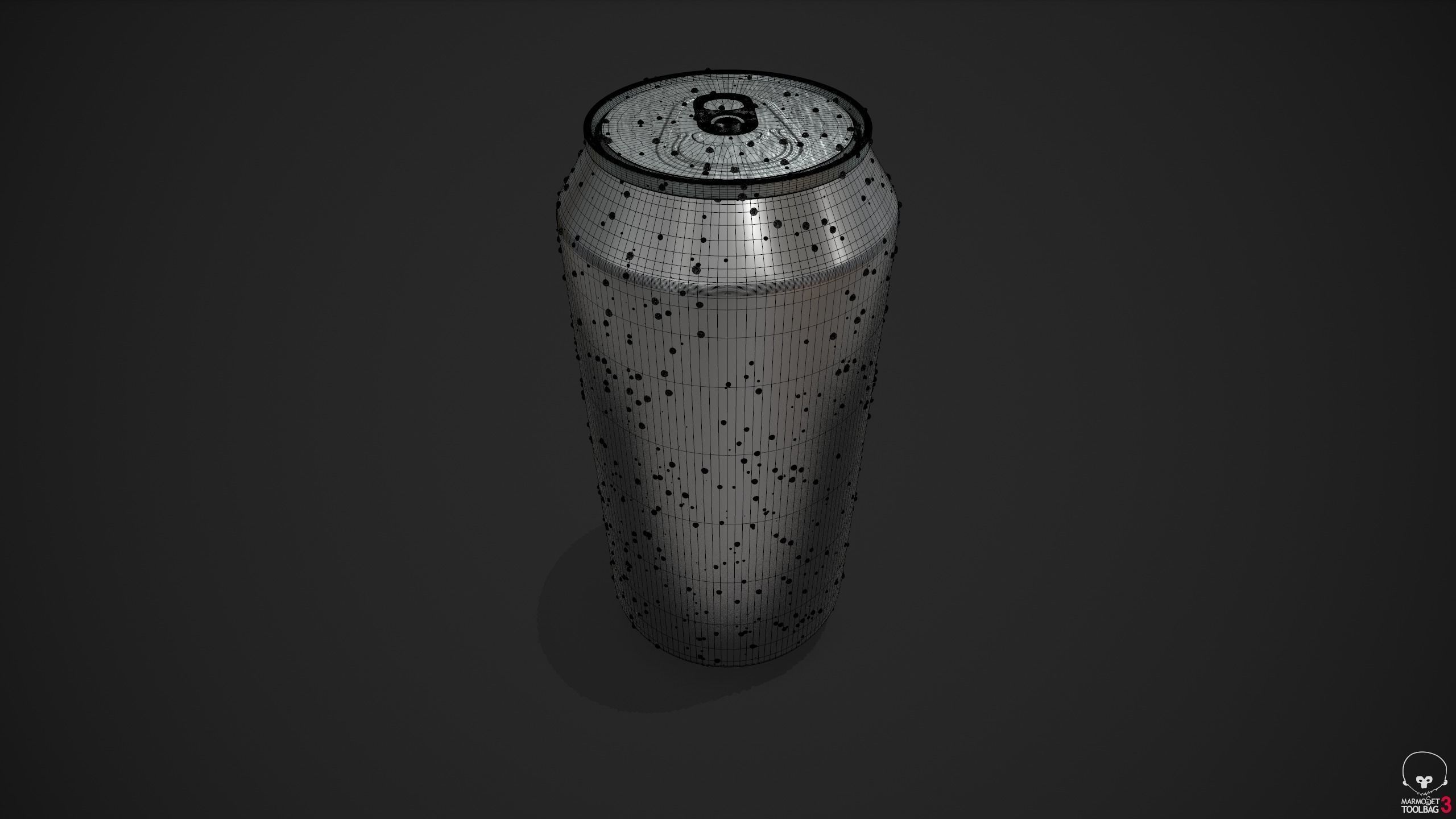 330ml Can with Water Droplets and 3 LODs Low-poly 3D model_21