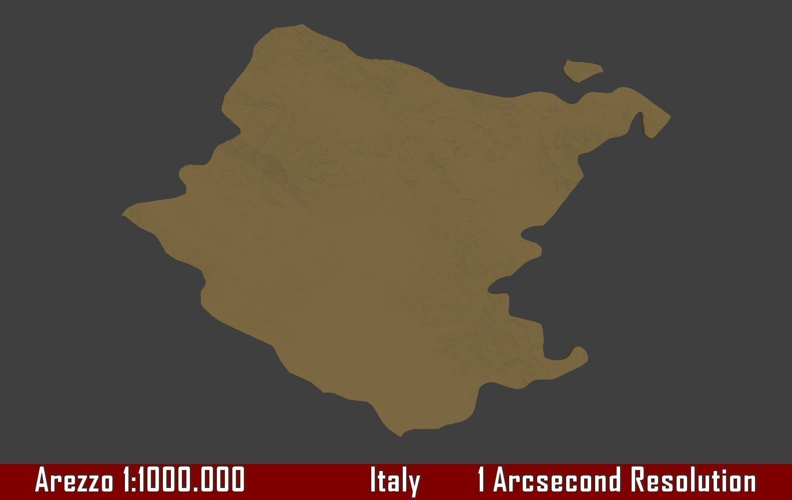 Italy 3D Map of Arezzo Provice 1 to 1000000 3D print model_2