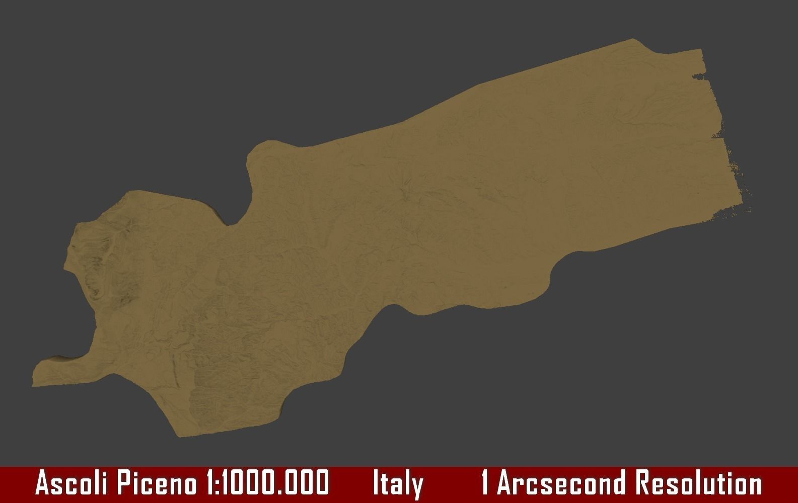 Italy 3D Map of Ascoli Piceno Provice 1 to 1000000 3D print model_1