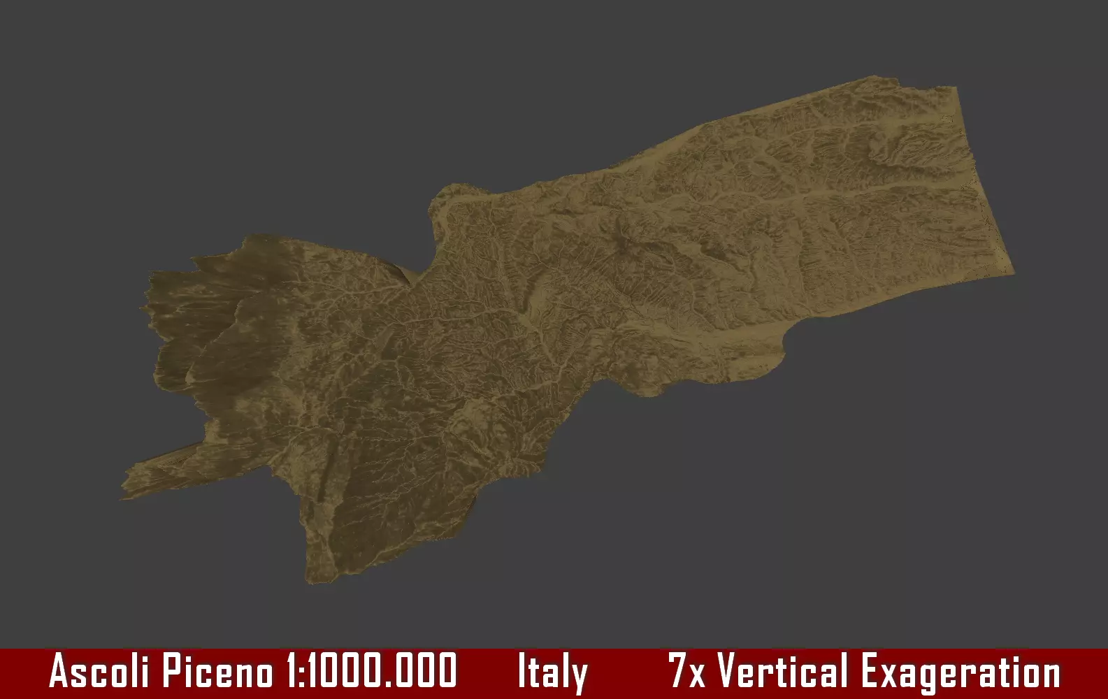 Italy 3D Map of Ascoli Piceno Provice 1 to 1000000 3D print model_0