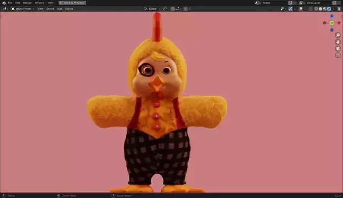 Rushton Rooster furry 3D Model  Low-poly 3D model