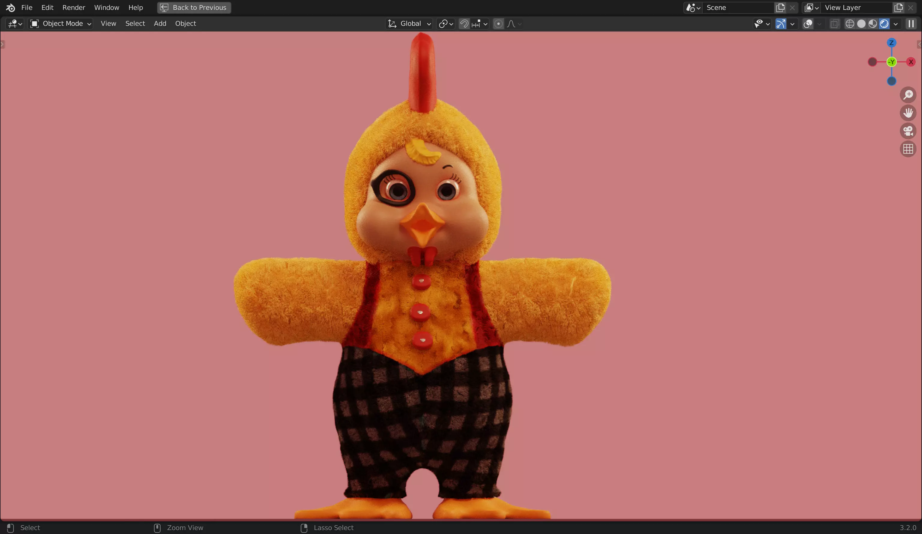 Rushton Rooster furry 3D Model  Low-poly 3D model_0