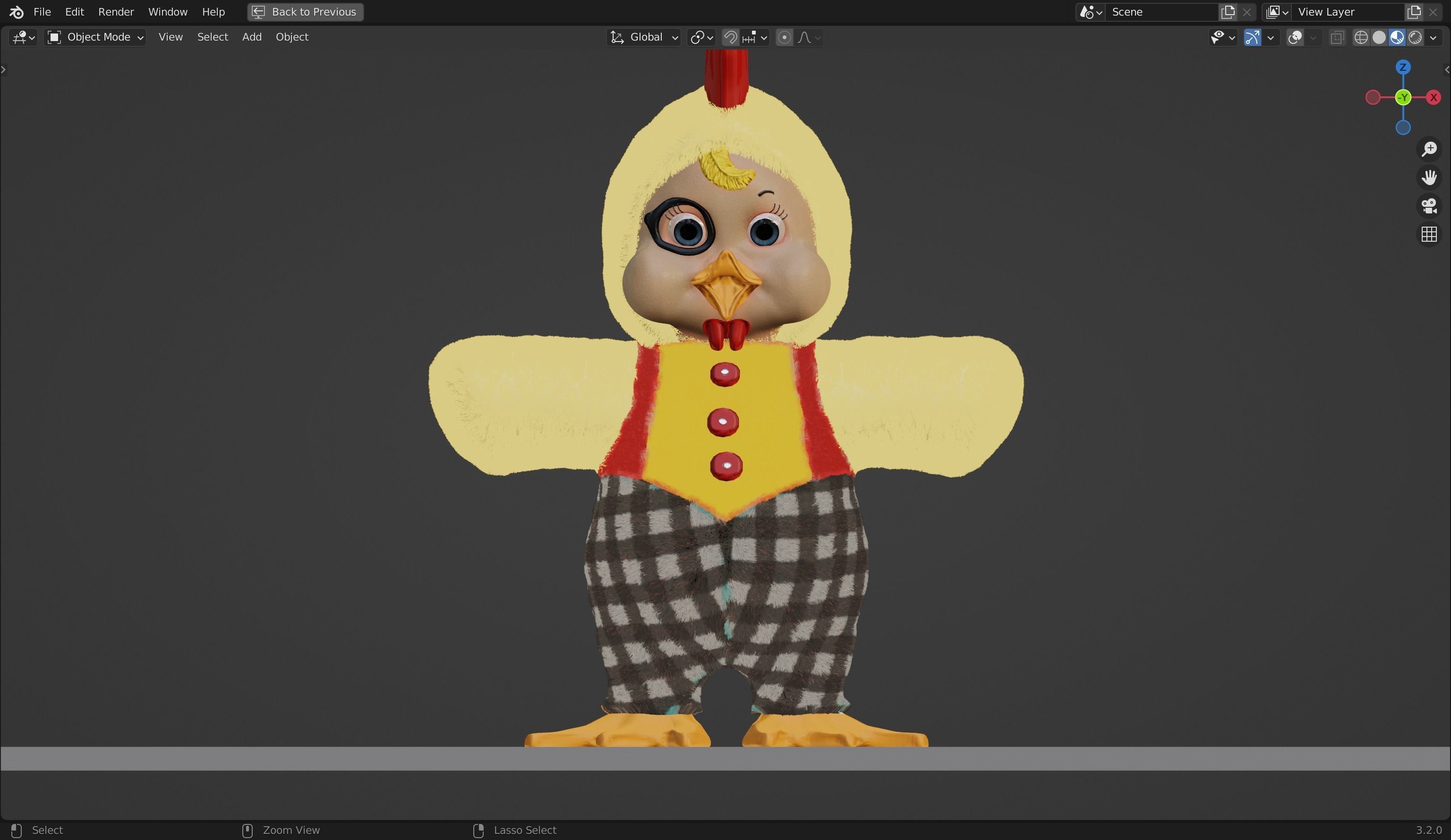 Rushton Rooster furry 3D Model  Low-poly 3D model_19