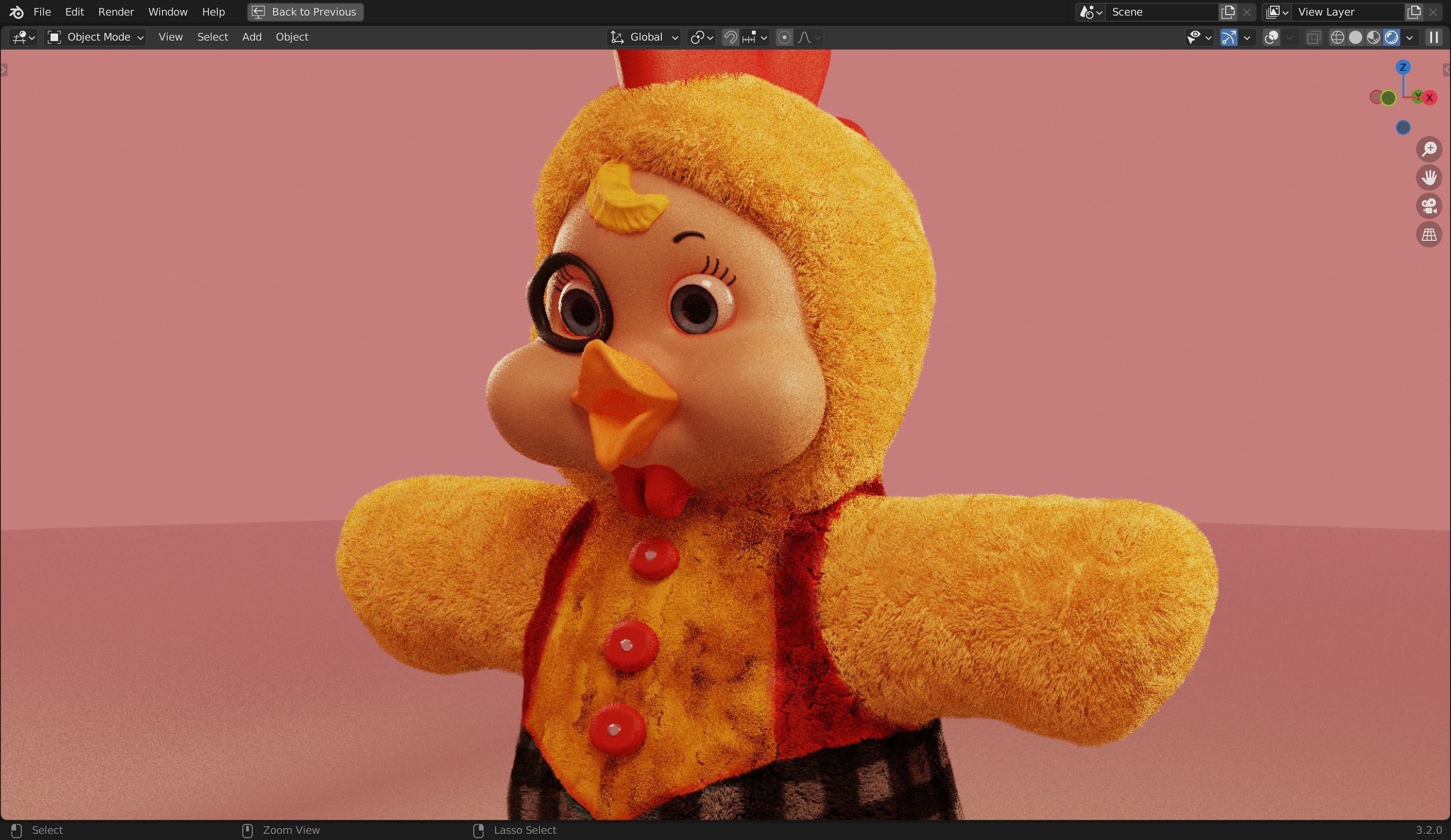Rushton Rooster furry 3D Model  Low-poly 3D model_4