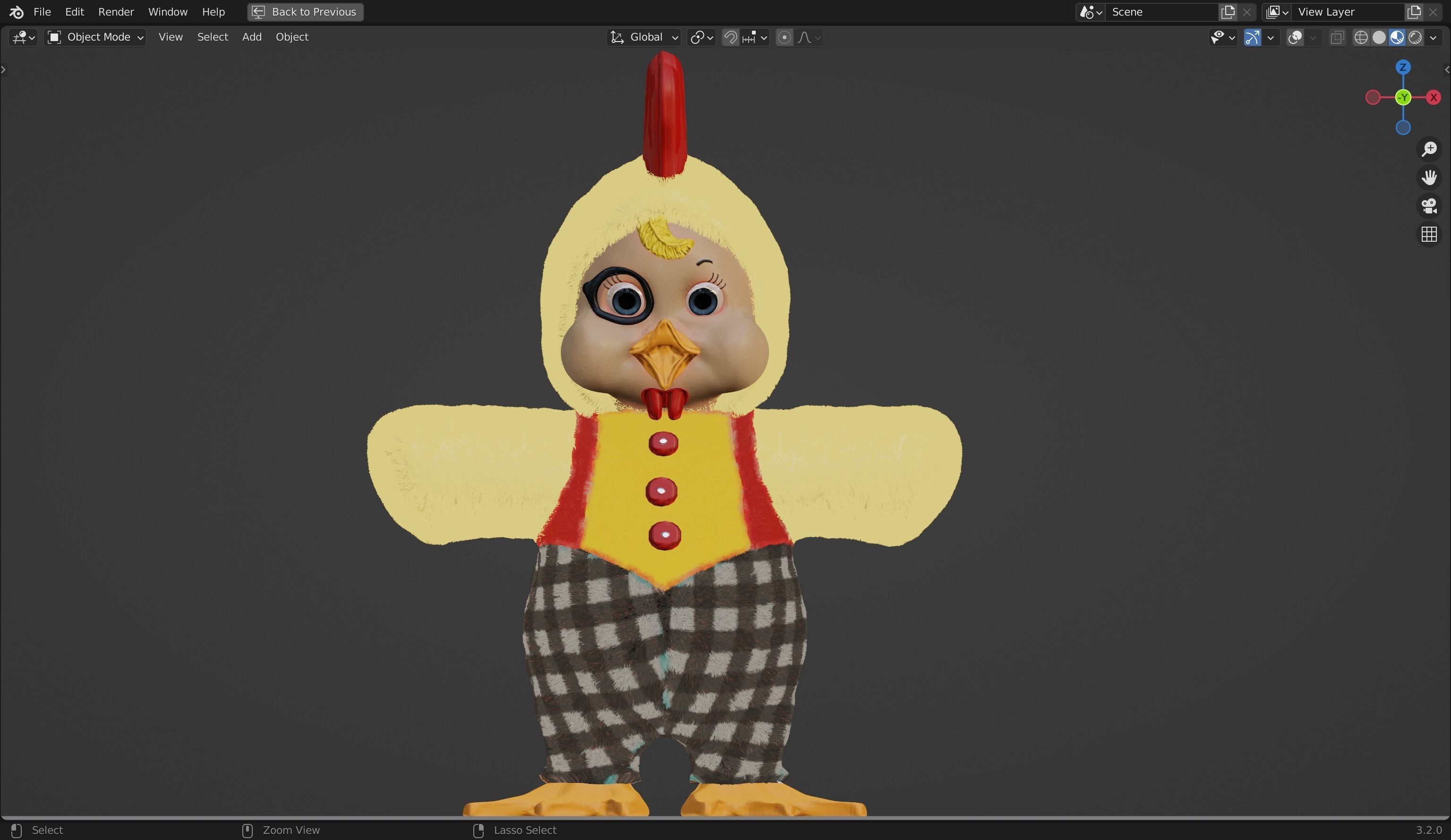 Rushton Rooster furry 3D Model  Low-poly 3D model_16