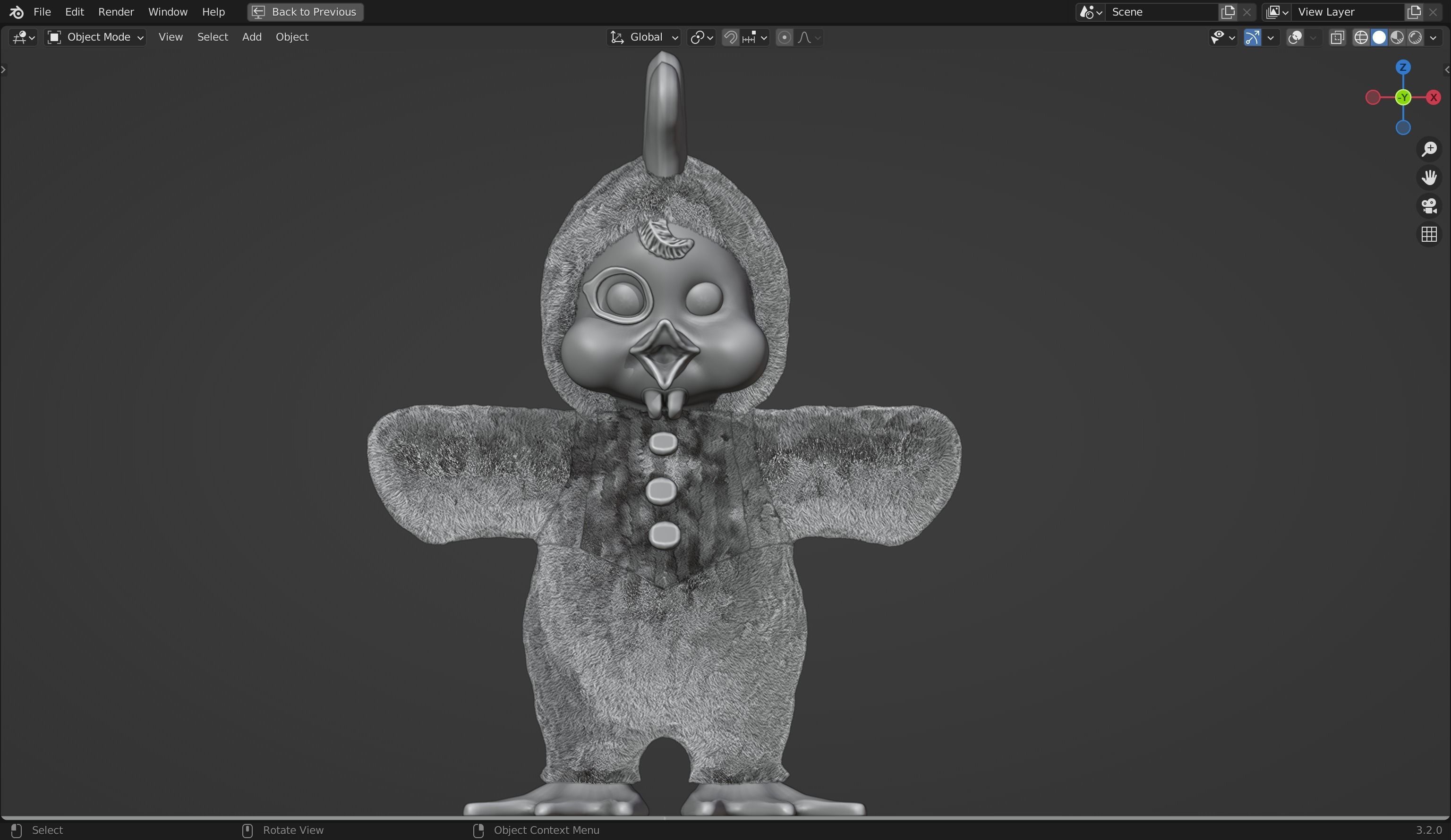 Rushton Rooster furry 3D Model  Low-poly 3D model_5