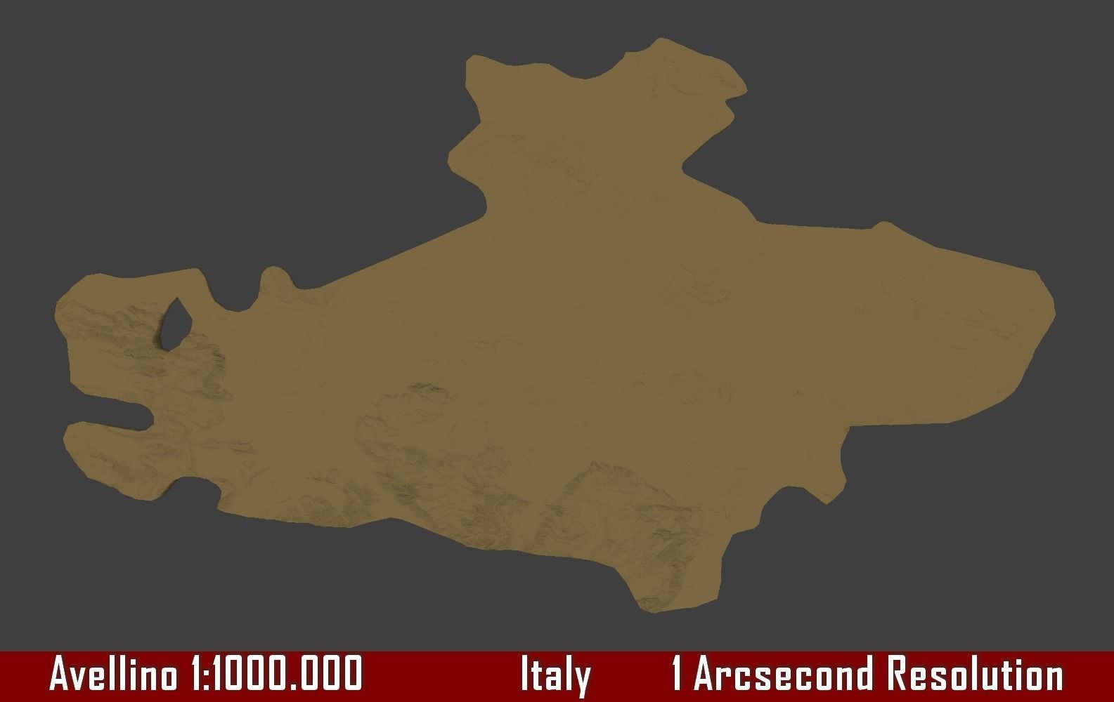 Italy 3D Map of Avellino Provice 1 to 1000000 3D print model_1