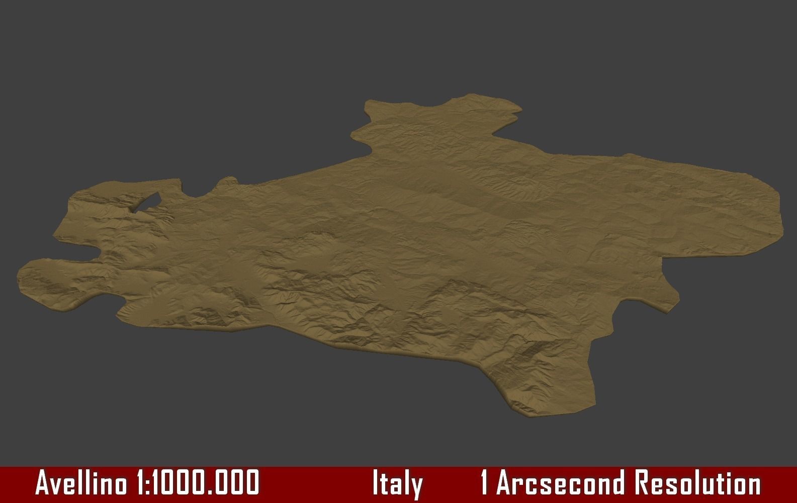 Italy 3D Map of Avellino Provice 1 to 1000000 3D print model_2