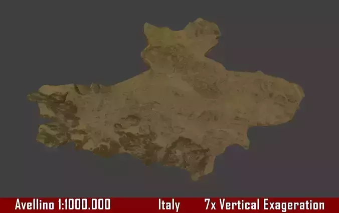 Italy 3D Map of Avellino Provice 1 to 1000000 3D print model