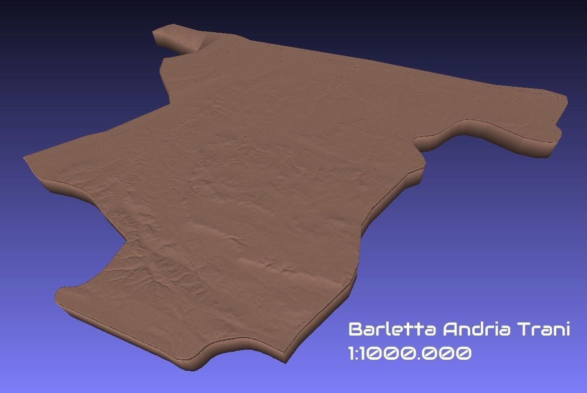 Italy 3D Map of Barletta Andria Trani Provice 1 to 1000000 3D print model_1