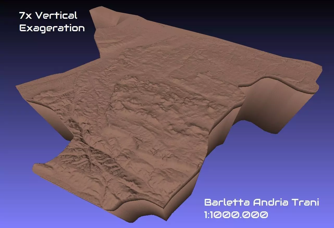 Italy 3D Map of Barletta Andria Trani Provice 1 to 1000000 3D print model_0