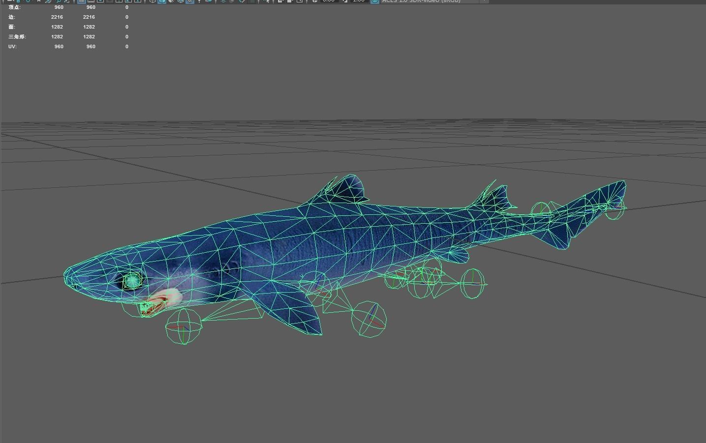 Cookiecuttershark Low-poly 3D model_2