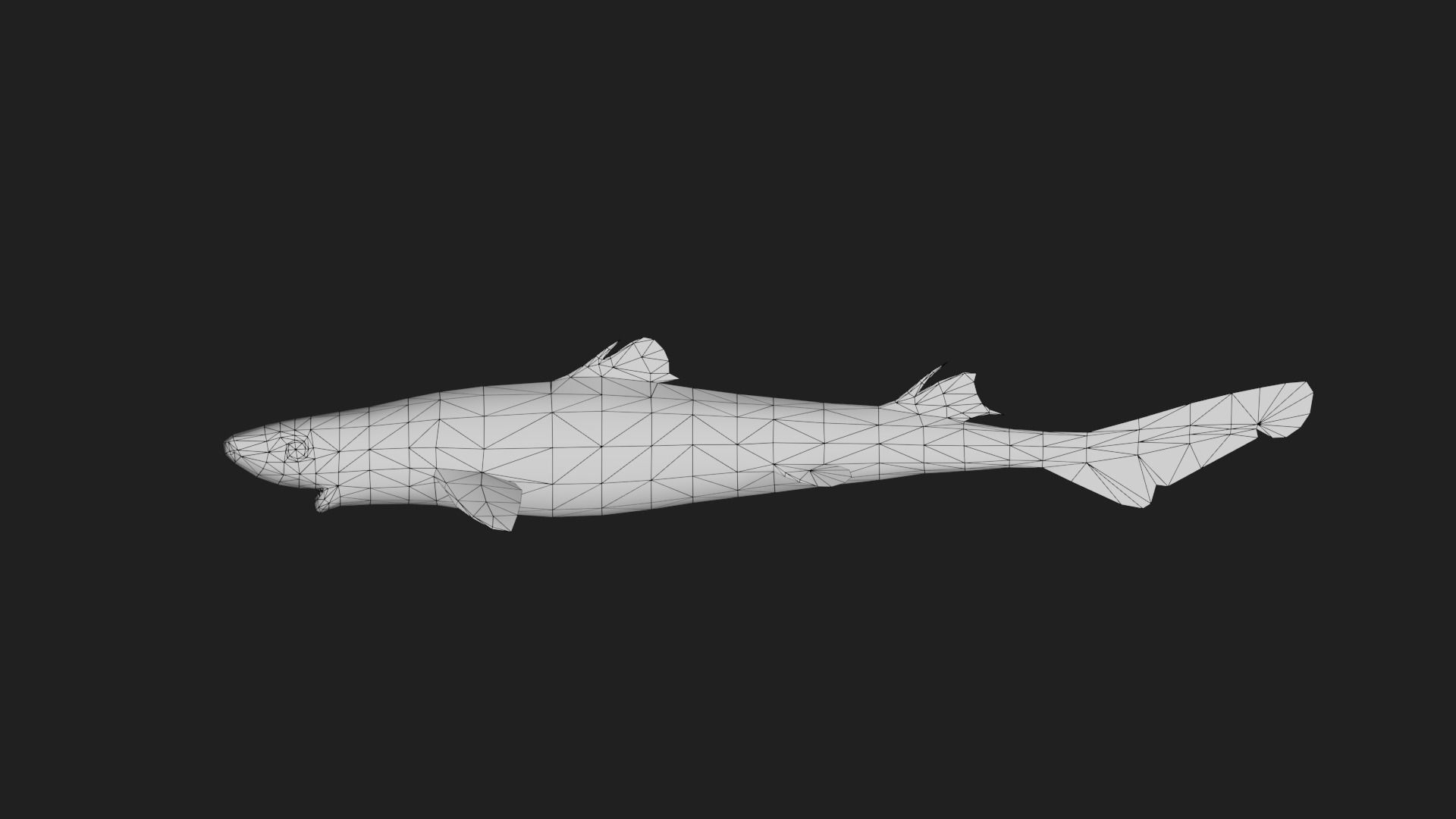Cookiecuttershark Low-poly 3D model_1