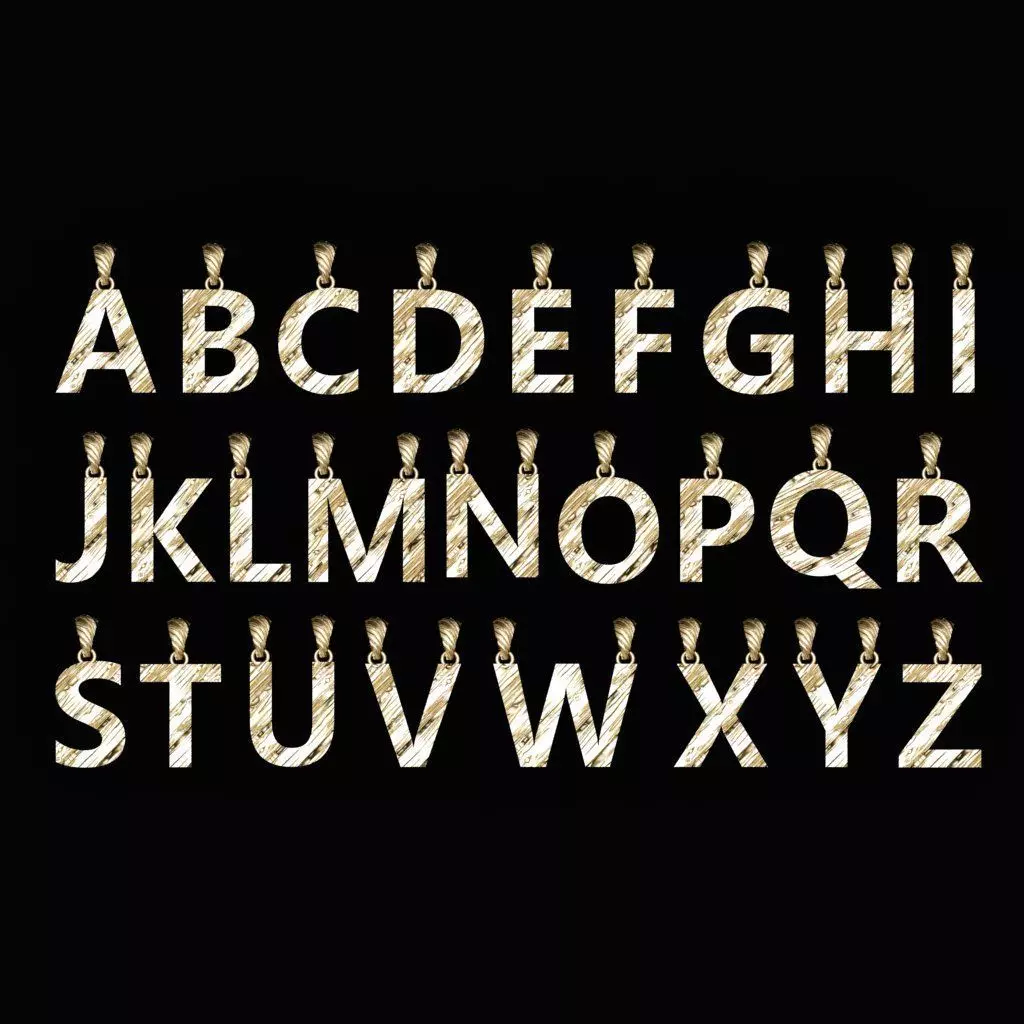 AtoZ Letters Alphabets Wooden Texture Pendants 3D Print Models 3D print model_0