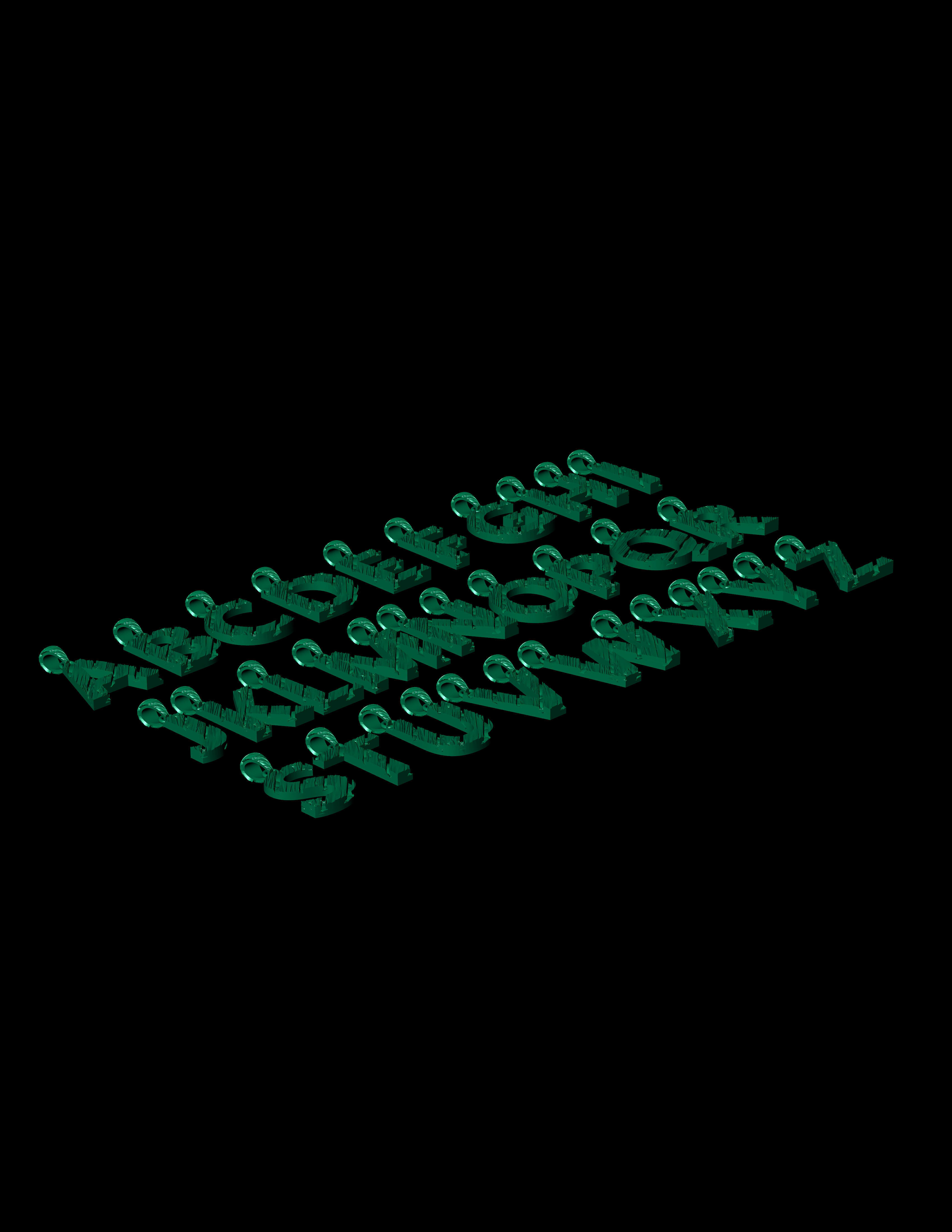 AtoZ Letters Alphabets Wooden Texture Pendants 3D Print Models 3D print model_3