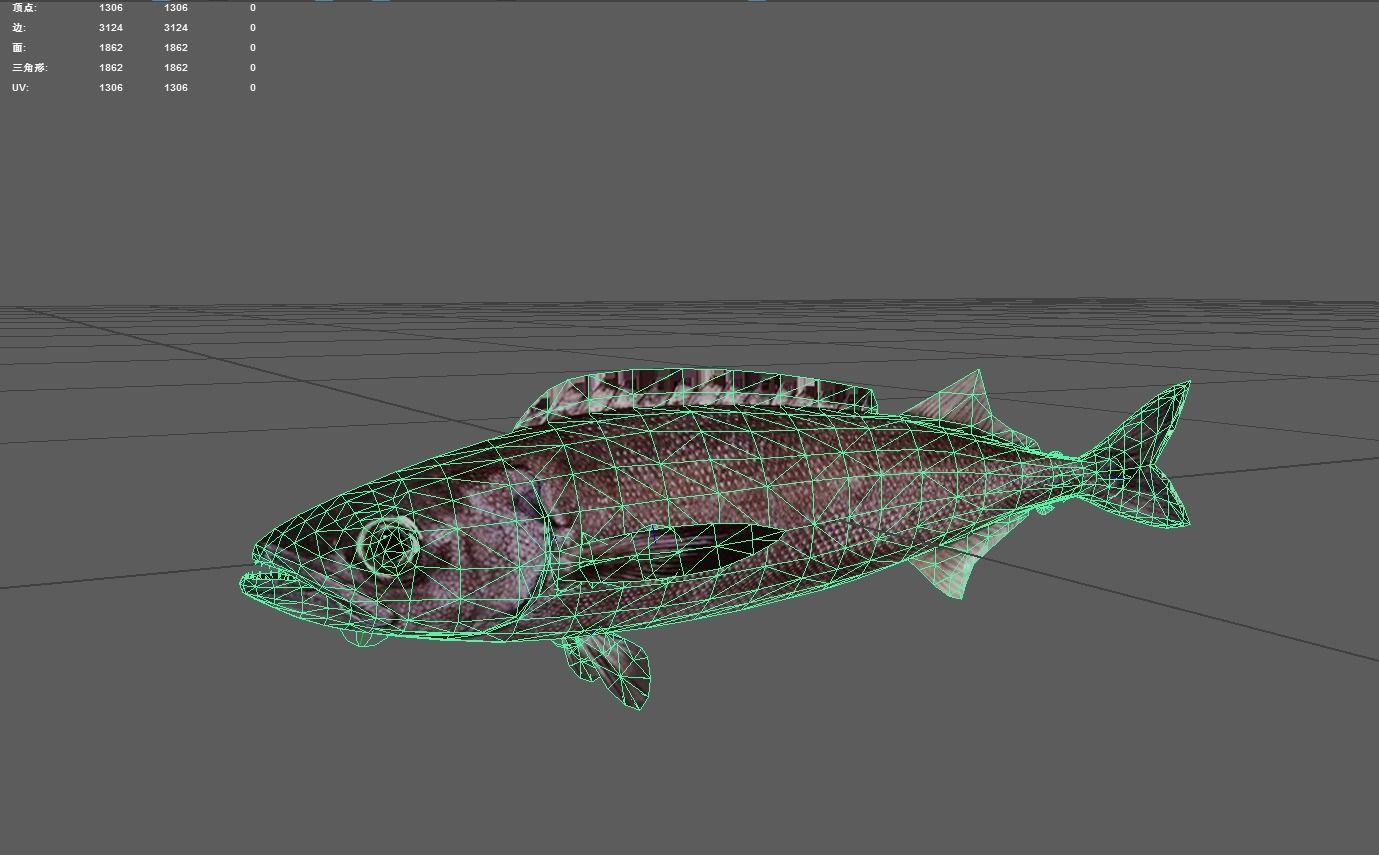 Oilfish Low-poly 3D model_2
