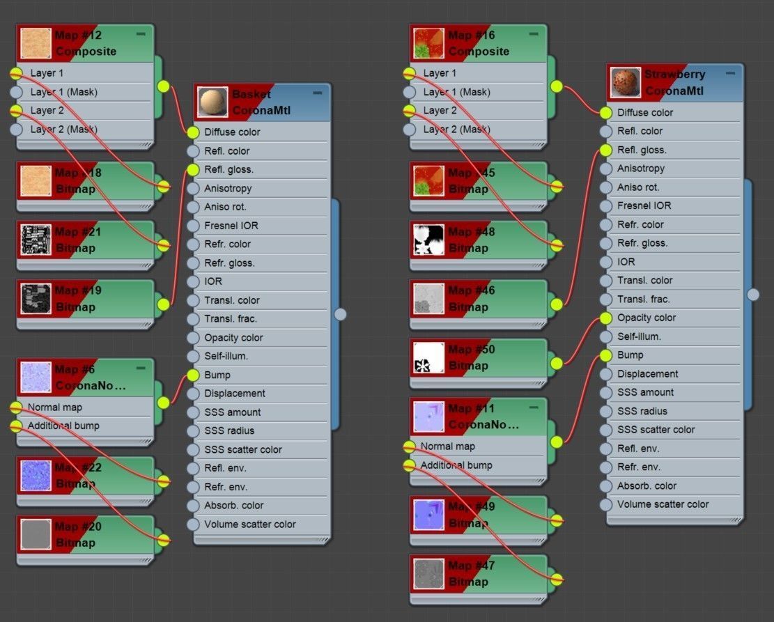 Basket with strawberries 3D model_12