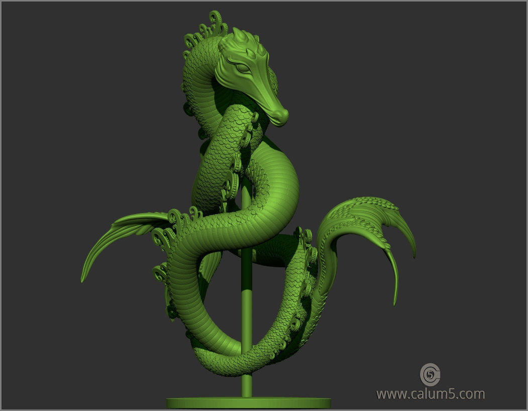 Sea Dragons Sculpture 3D print model_23