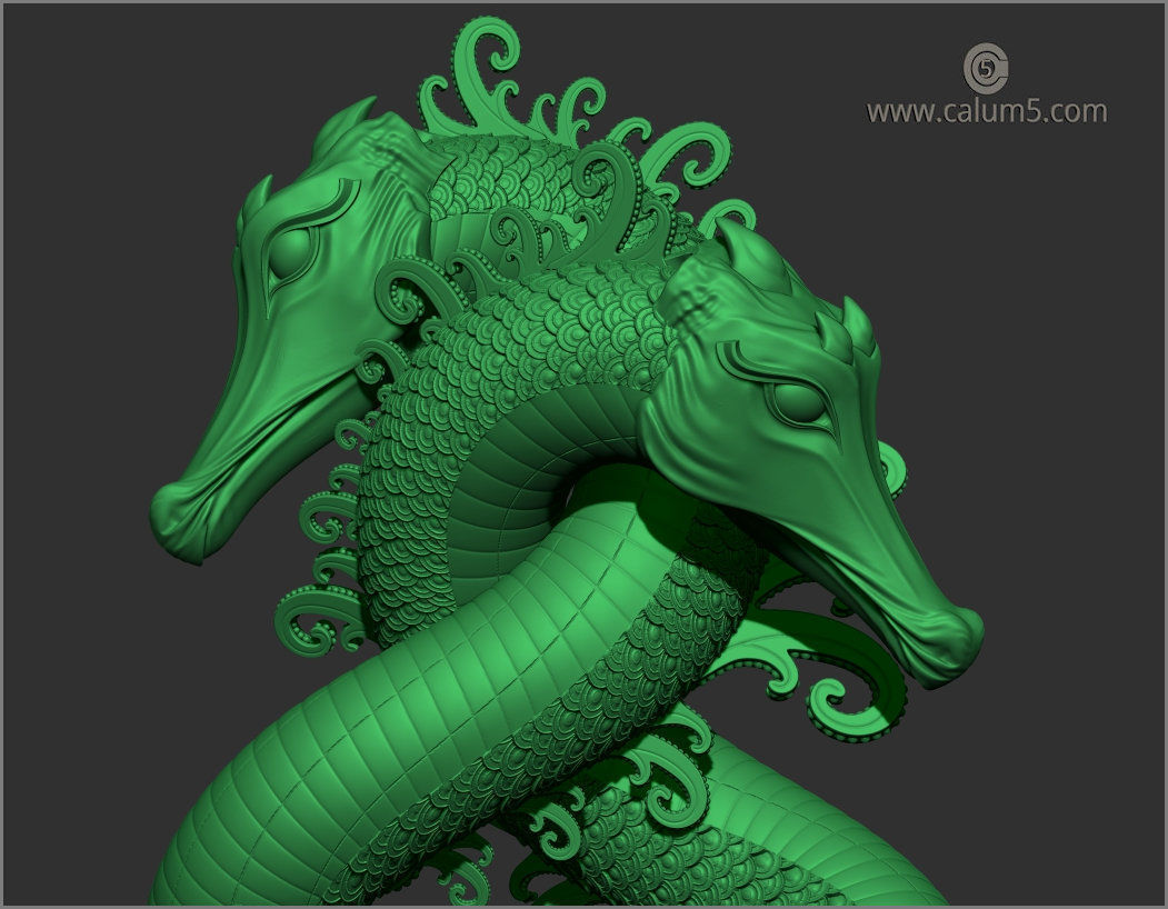 Sea Dragons Sculpture 3D print model_24