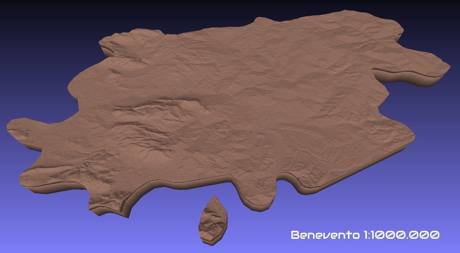 Italy 3D Map of Benevento Provice 1 to 1000000 3D print model_1