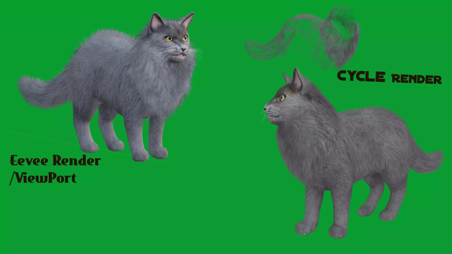 Nebelung Cat Low-poly 3D model