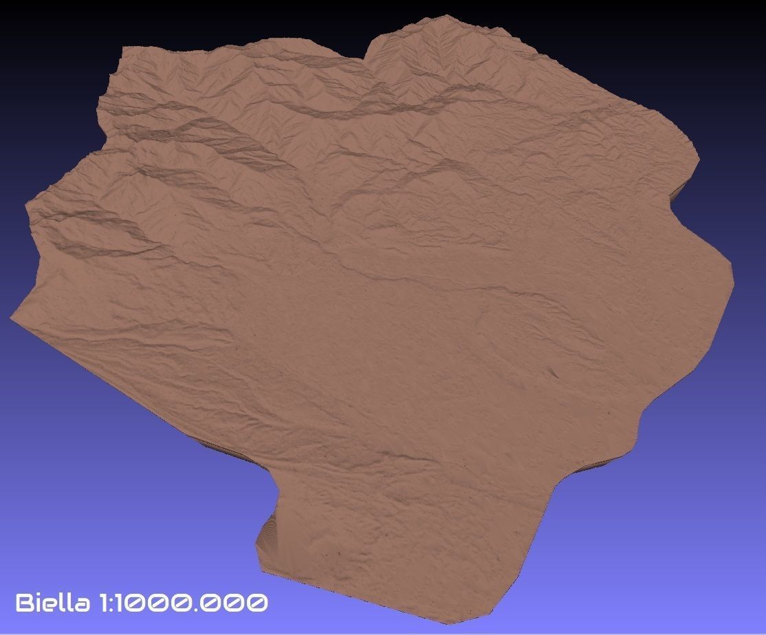 Italy 3D Map of Biella Provice 1 to 1000000 3D print model_1