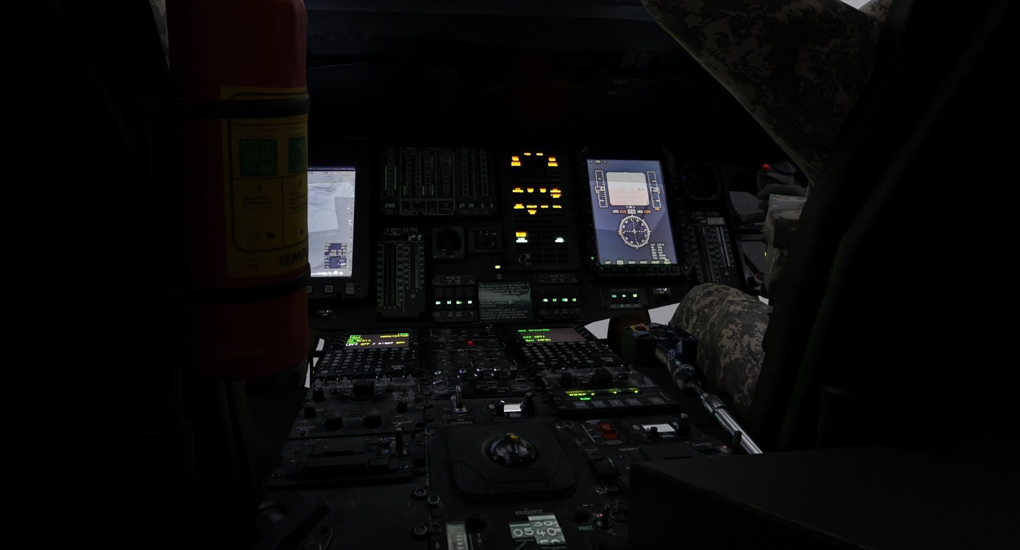 Black Hawk Helicopter With Pilots Low-poly 3D model_12