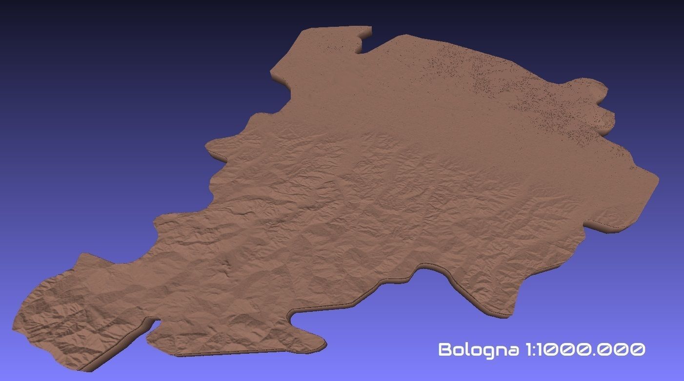 Italy 3D Map of Bologna Provice 1 to 1000000 3D print model_1