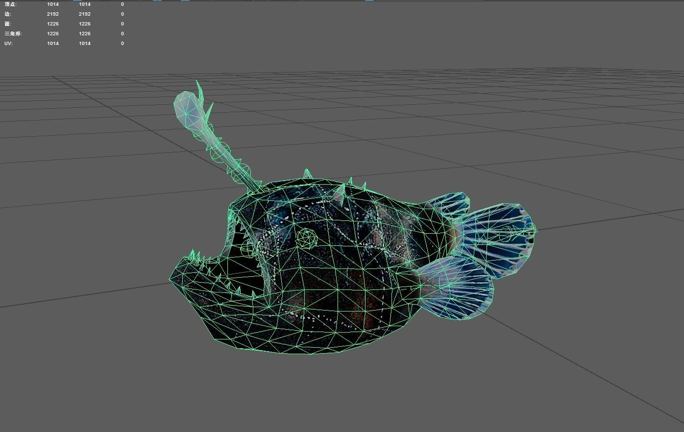 Monkfish Low-poly 3D model_2