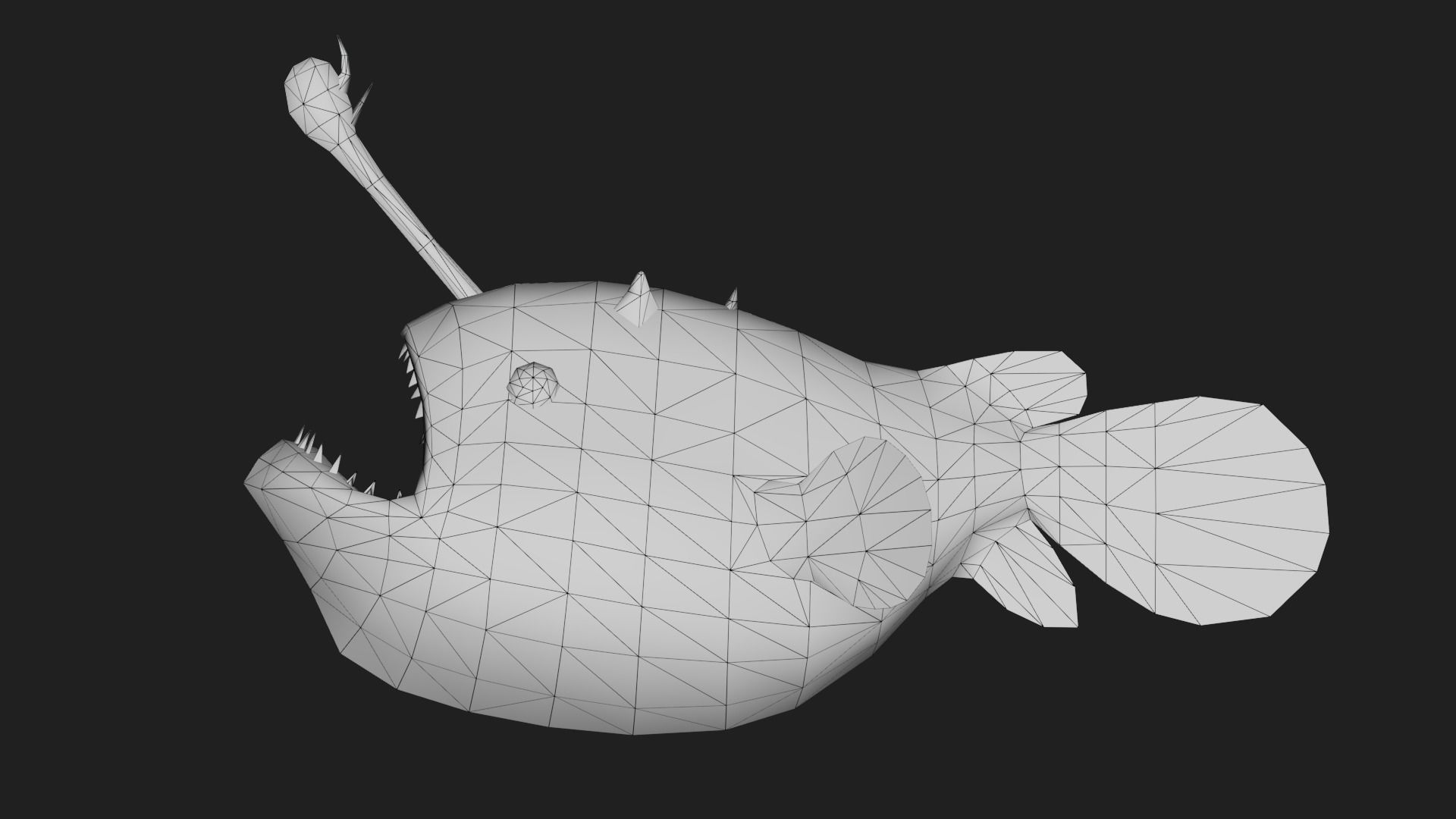 Monkfish Low-poly 3D model_1