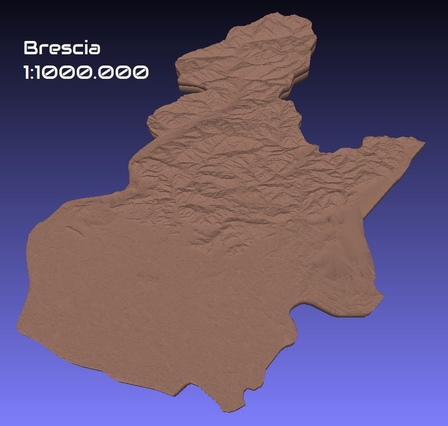 Italy 3D Map of Brescia Provice 1 to 1000000 3D print model_1
