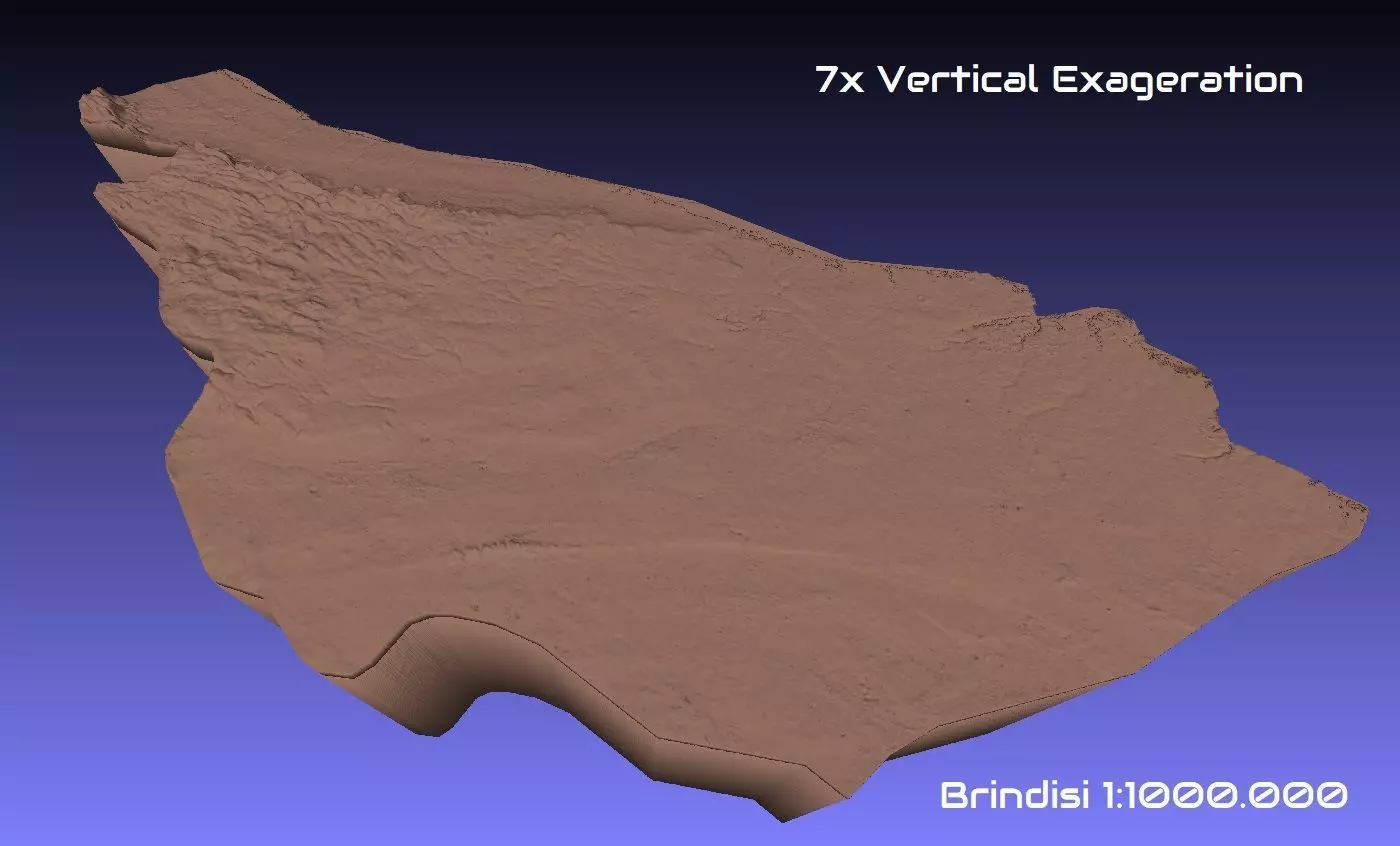 Italy 3D Map of Brindisi Provice 1 to 1000000 3D print model_0