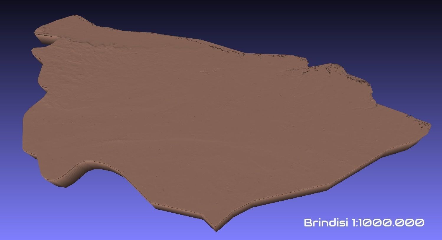 Italy 3D Map of Brindisi Provice 1 to 1000000 3D print model_1