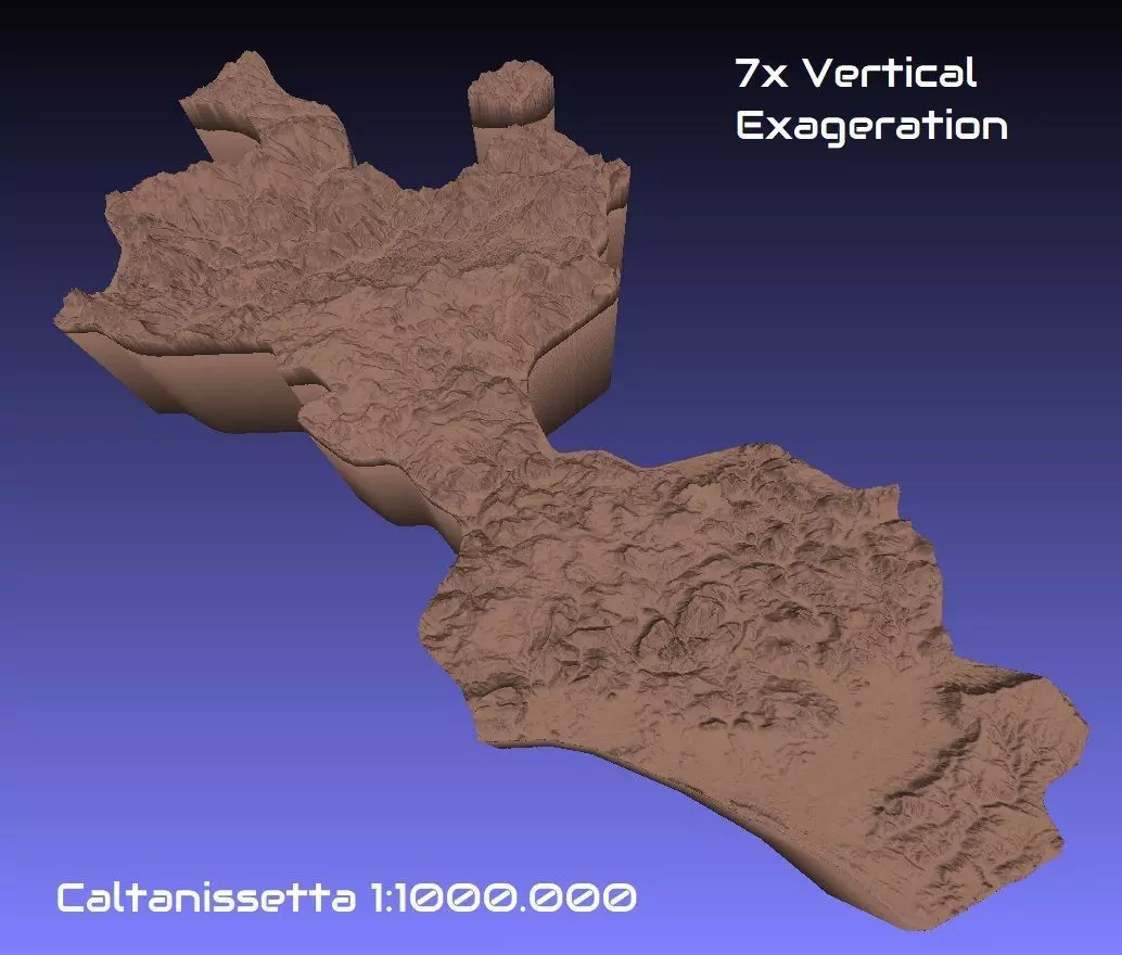 Italy 3D Map of Caltanissetta Provice 1 to 1000000 3D print model_0