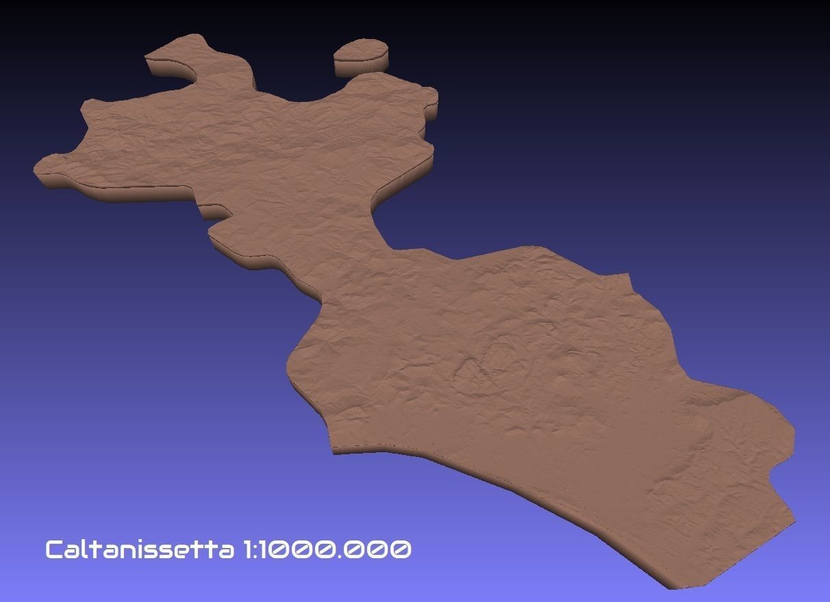Italy 3D Map of Caltanissetta Provice 1 to 1000000 3D print model_1