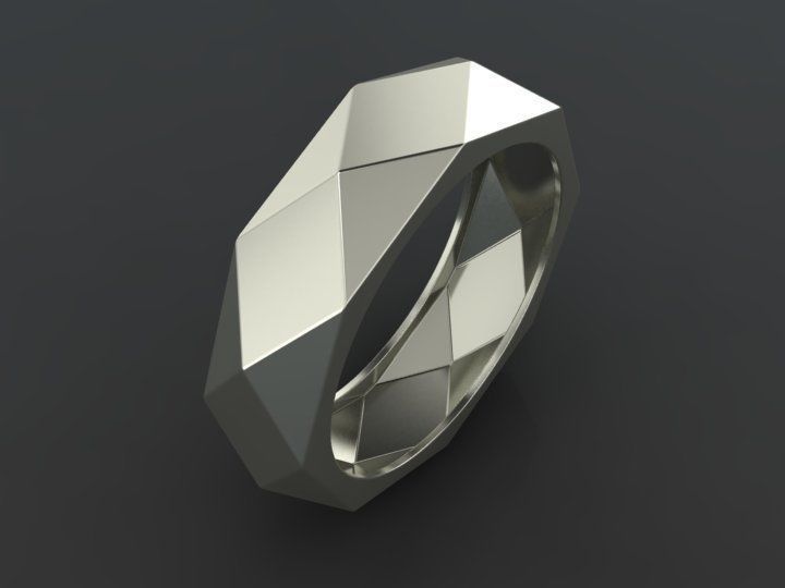 Facet Ring Free 3D print model_1