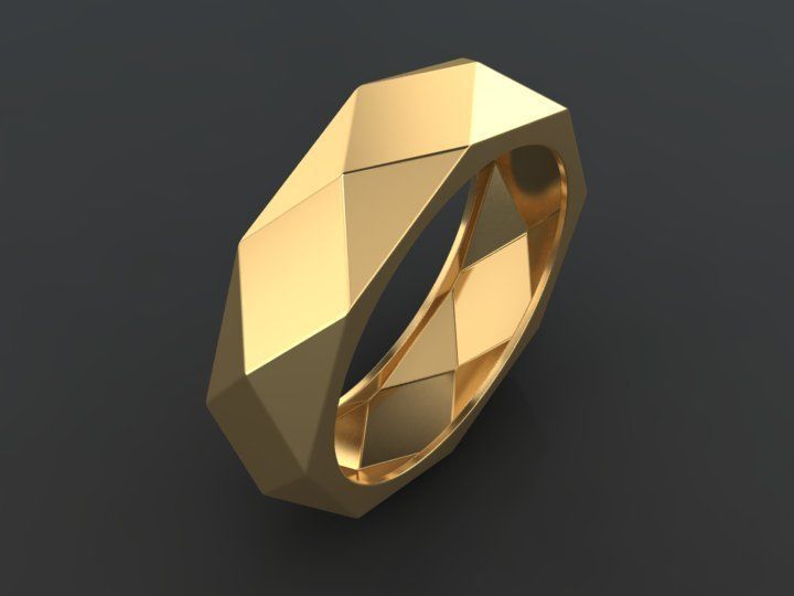 Facet Ring Free 3D print model_3