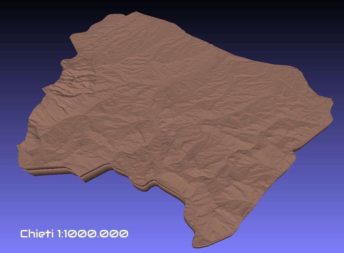 Italy 3D Map of Chieti Provice 1 to 1000000 3D print model_1