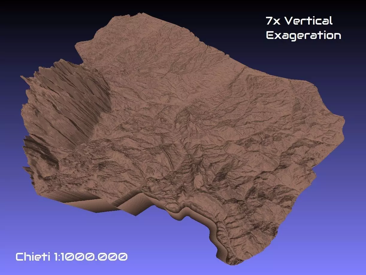 Italy 3D Map of Chieti Provice 1 to 1000000 3D print model_0