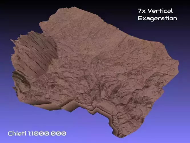 Italy 3D Map of Chieti Provice 1 to 1000000 3D print model