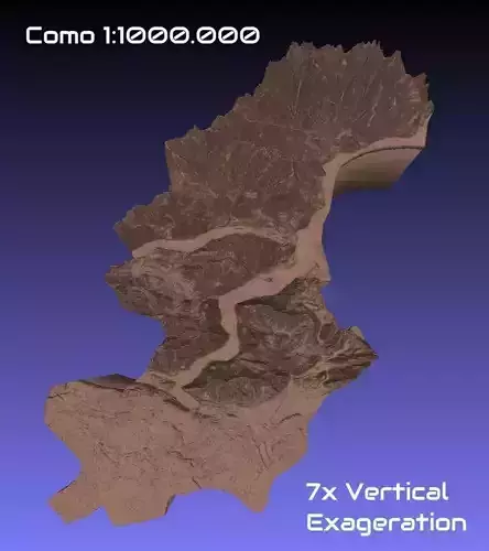 Italy 3D Map of Como Provice 1 to 1000000 3D print model
