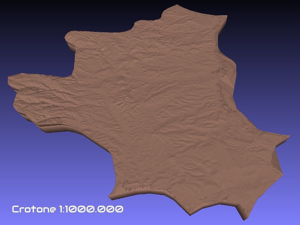 Italy 3D Map of Crotone Provice 1 to 1000000 3D print model_1