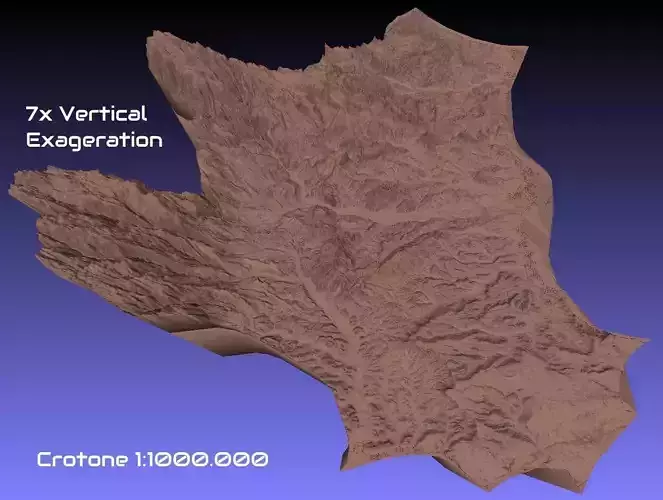 Italy 3D Map of Crotone Provice 1 to 1000000 3D print model