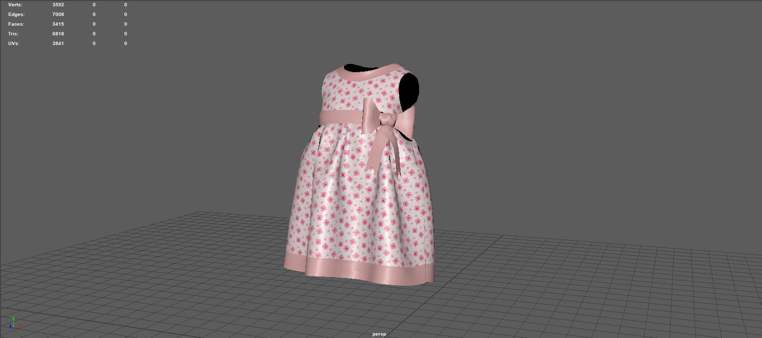 BEBE DRESS Low-poly 3D model_12