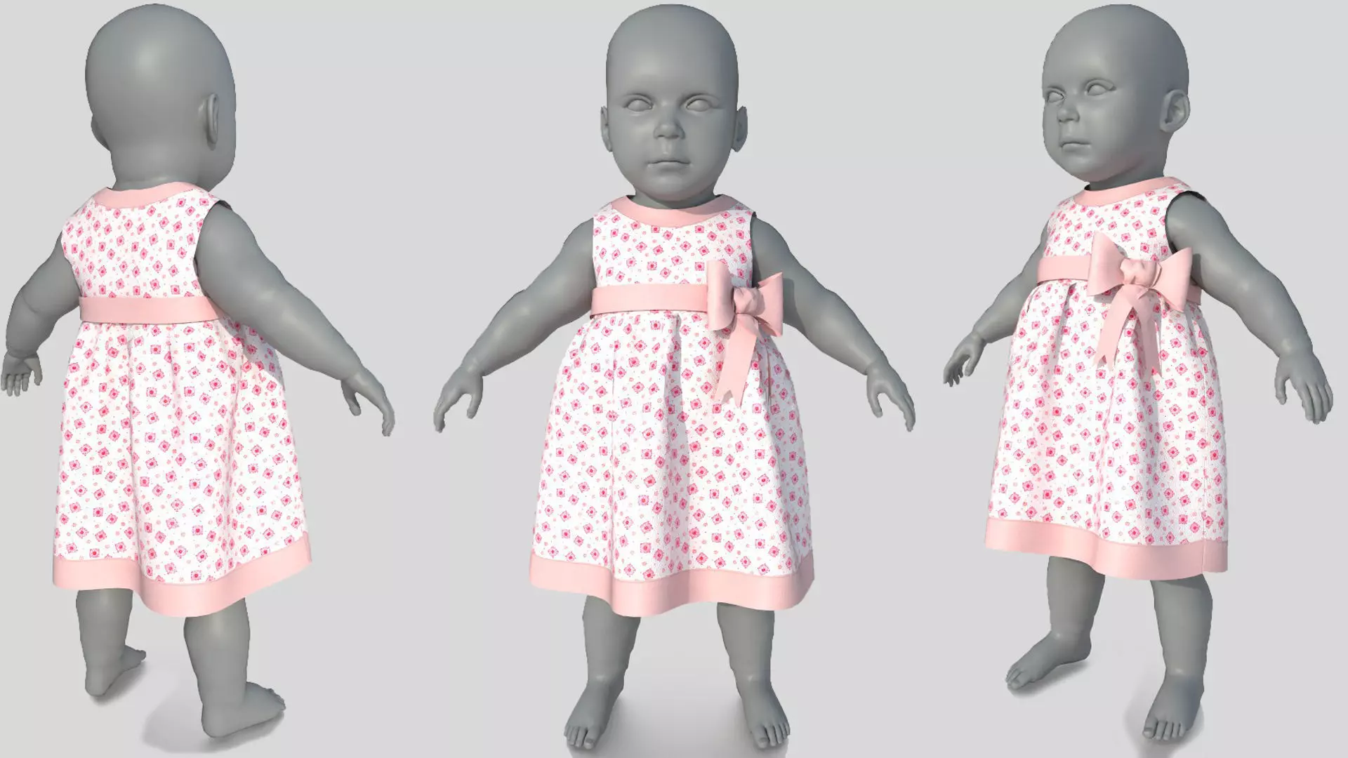 BEBE DRESS Low-poly 3D model_0