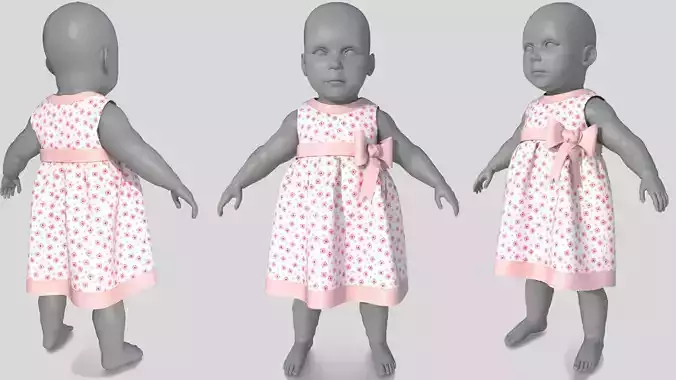 BEBE DRESS Low-poly 3D model