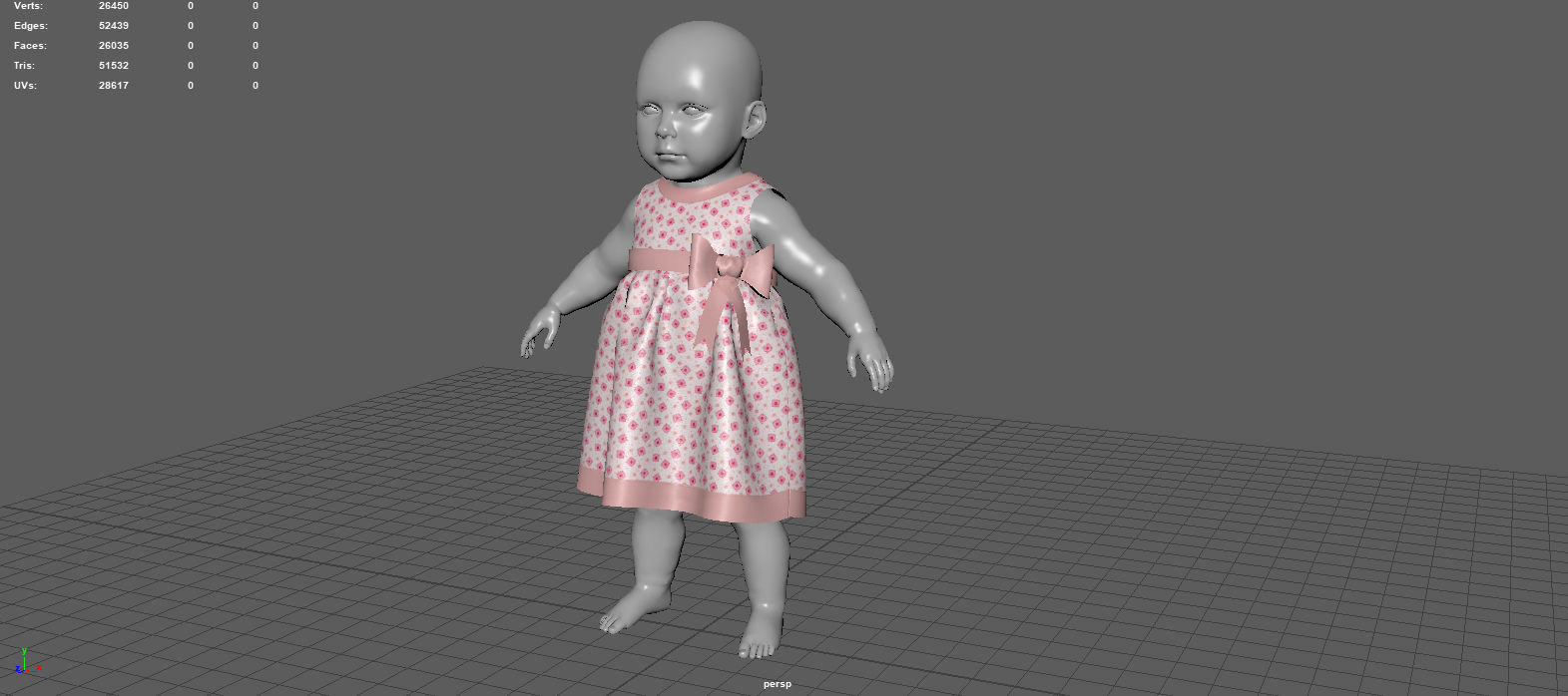 BEBE DRESS Low-poly 3D model_4