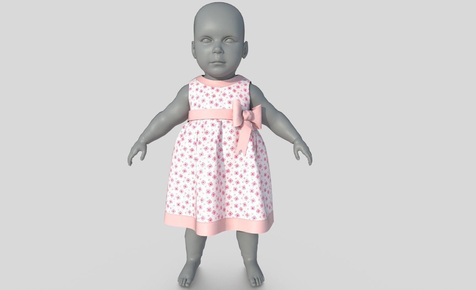 BEBE DRESS Low-poly 3D model_1
